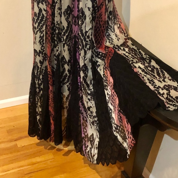 Free People Maxi Dress / Beaded Lace & Silk Edwardian Style Gown NWT - Size 2 - Picture 6 of 16